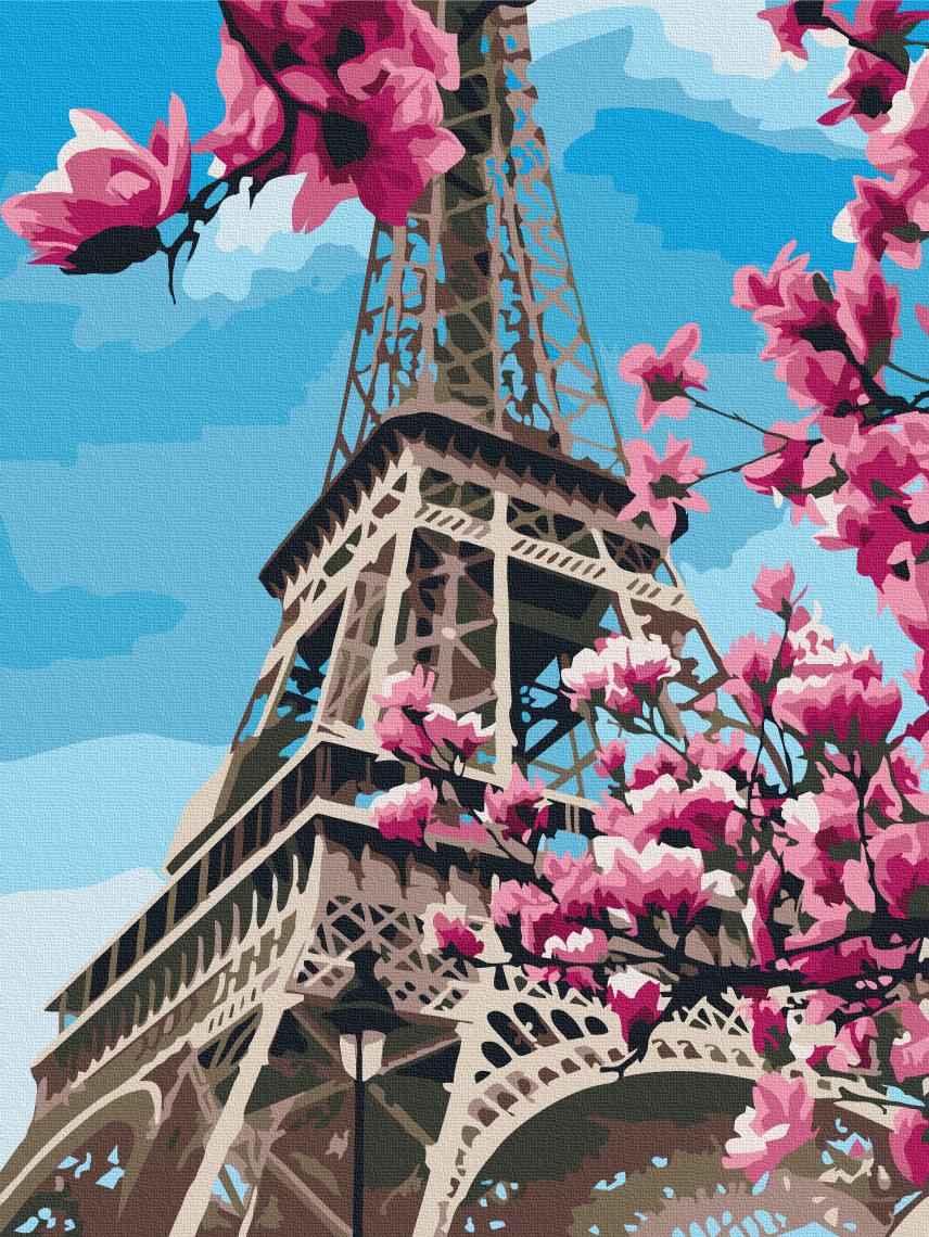 Картина по номерам Brushme Цветение магнолий в Париже 30x40 см (RBS32320)