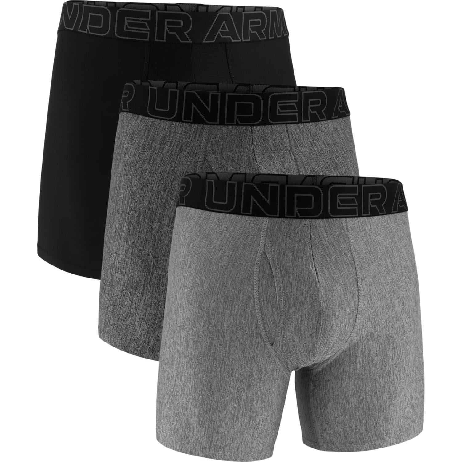 Труси боксерки Under Armour PERFORMANCE TECH 6IN 3-PACK BOXERJOCK 1383878-035 3 шт. M Сірий/Чорний (63869-48)