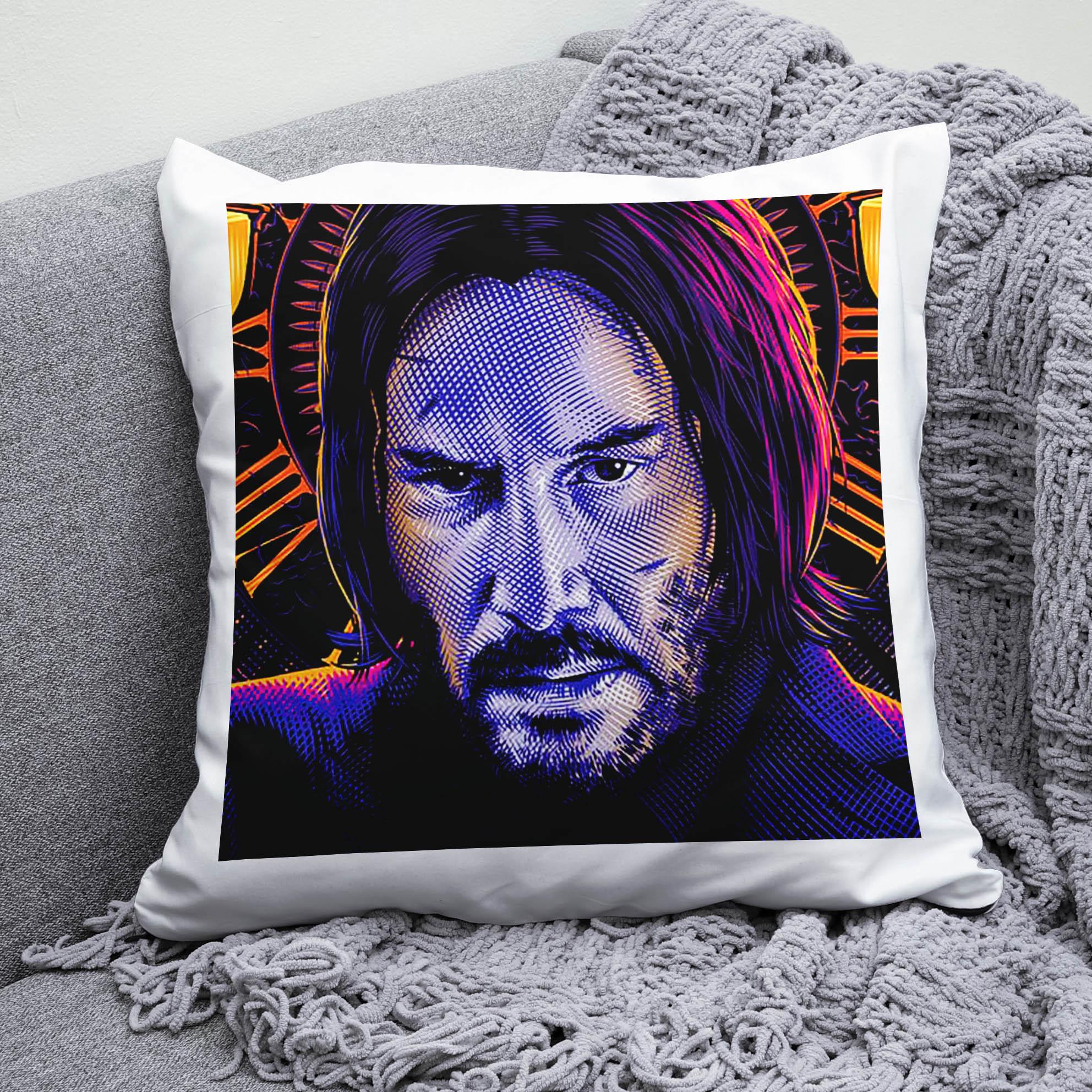 Плюшевая подушка квадрат с принтом John Wick