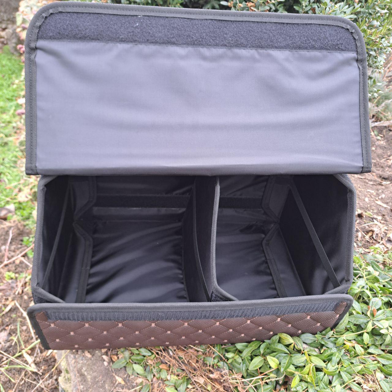 Органайзер автомобильный в багажник с перфорированной эко-кожи M 50x30x30 см Коричневый (f16430fc) - фото 4 Органайзер автомобильный в багажник с перфорированной эко-кожи M 50x30x30 см Коричневый (f16430fc) - фото 4