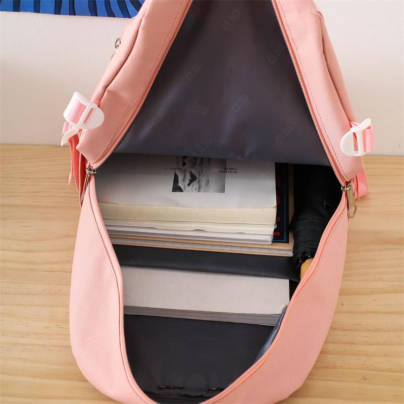 Шкільний рюкзак для дівчинки Ведмедик з значком-зайчик 4в1 5-11 клас Рожевий (27667913) - фото 3 Шкільний рюкзак для дівчинки Ведмедик з значком-зайчик 4в1 5-11 клас Рожевий (27667913) - фото 3