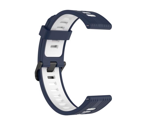 Ремешок Sport Silicone для Amazfit GTS 4 Mini/Bip 3/Bip 3 Pro 20 мм Белый с синим Ремешок Sport Silicone для Amazfit GTS 4 Mini/Bip 3/Bip 3 Pro 20 мм Белый с синим