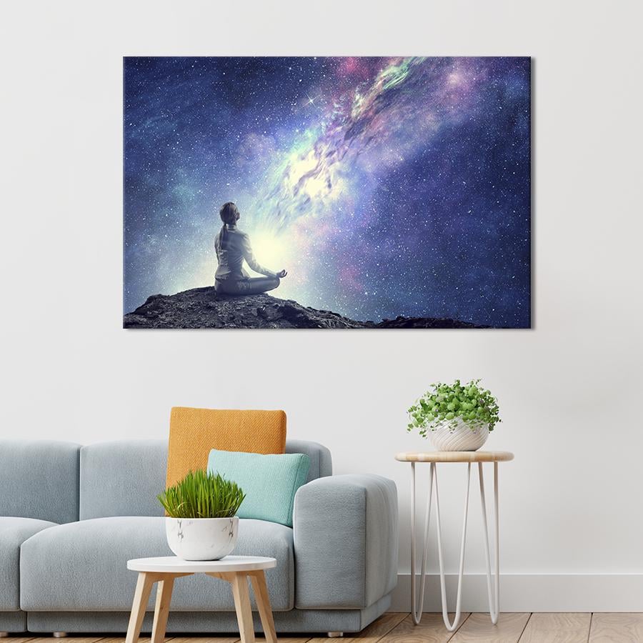 Настенный декор картина на холсте для интерьера Духовная медитация 120x80 см (518-1)