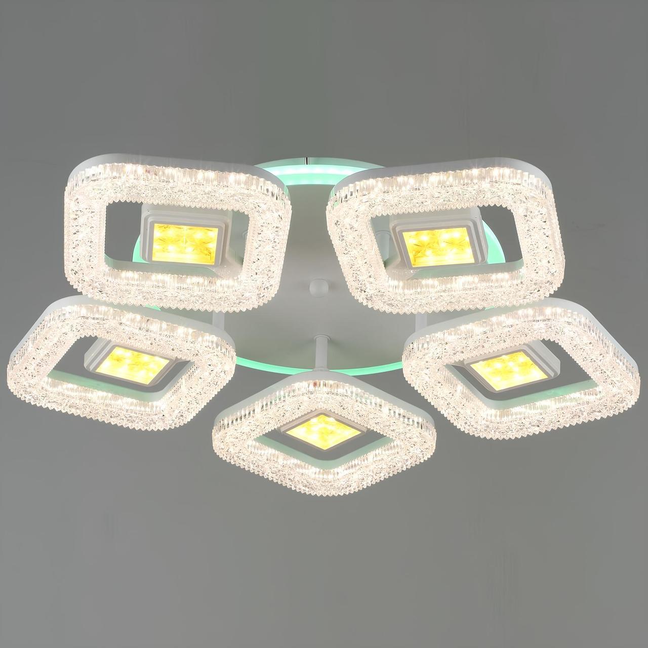 Люстра светодиодная Sirius на пять плафонов 71W 3000-6500К Белый (B YH780/5)