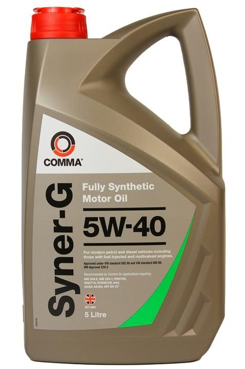 Моторное масло COMMA Syner-G A3/B4 SN/CF 5W-40 5 л (SYN5L)