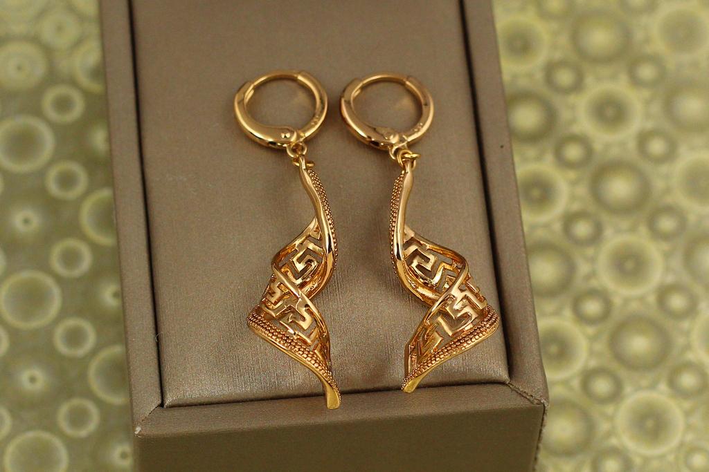 Серьги подвески Xuping Jewelry завитки 4,5 см Золотистый (27471739)