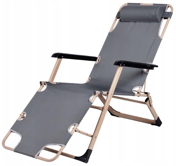 Шезлонг Homart с матрасом ZGC-010 120 кг Серый (9869) - фото 2