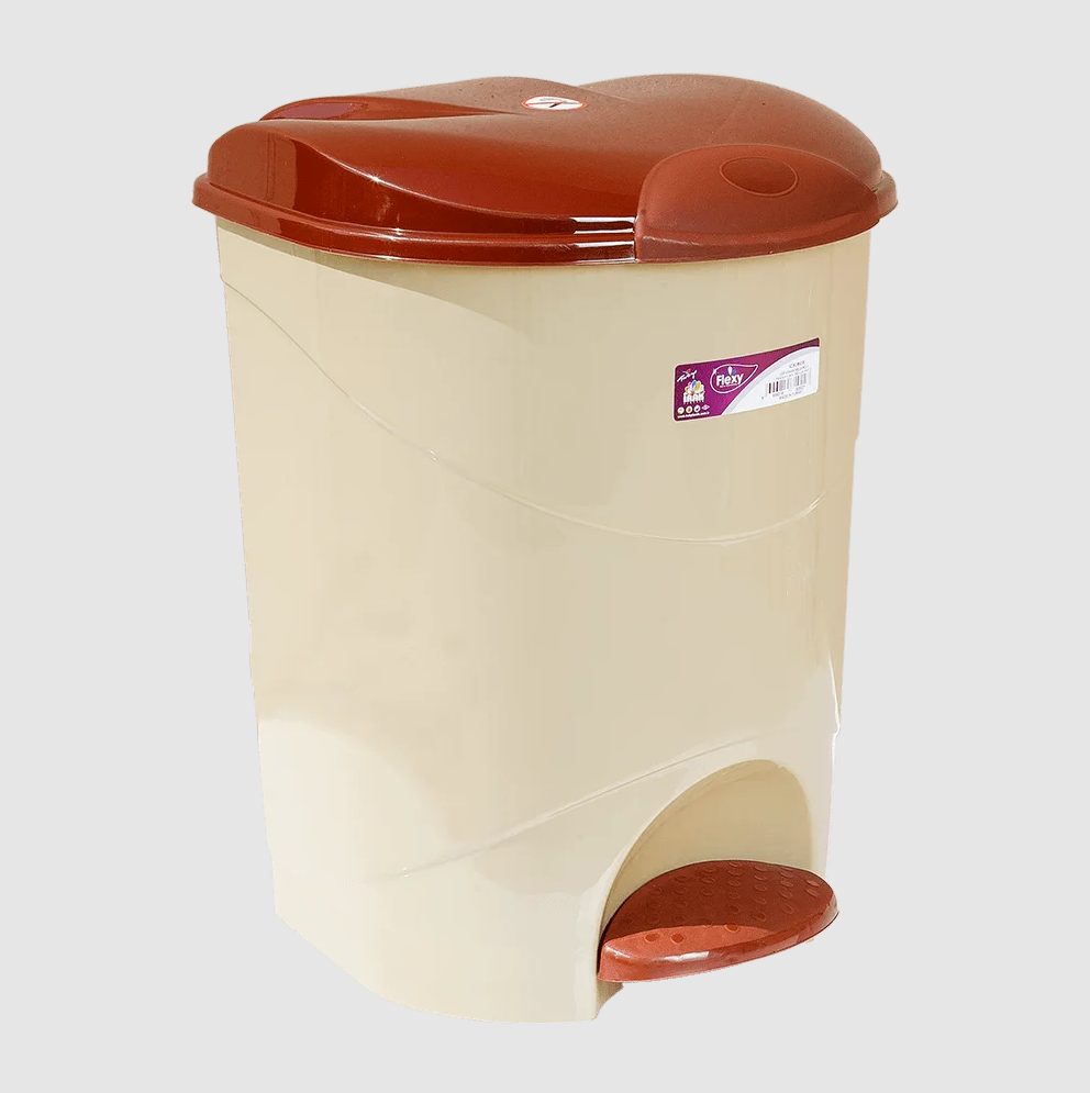 Відро для сміття Plastart з педаллю 12 л Бежевий (MUP-CK-800-BEIGE)