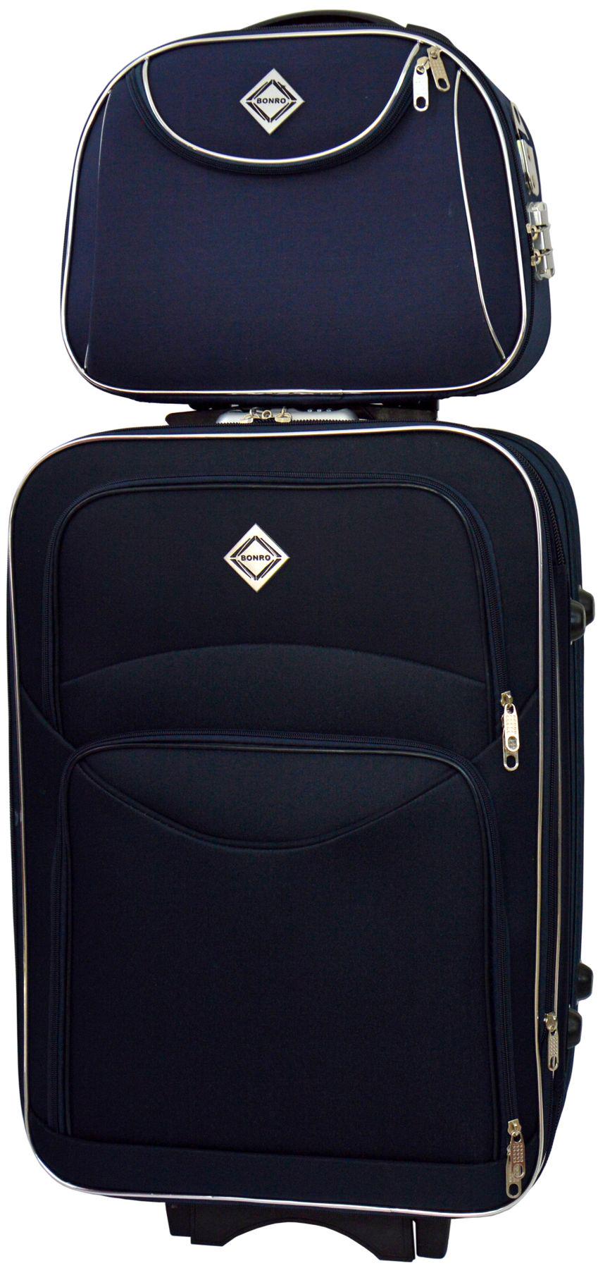 Комплект чемодан и кейс Bonro Style средний Синий (10120201)