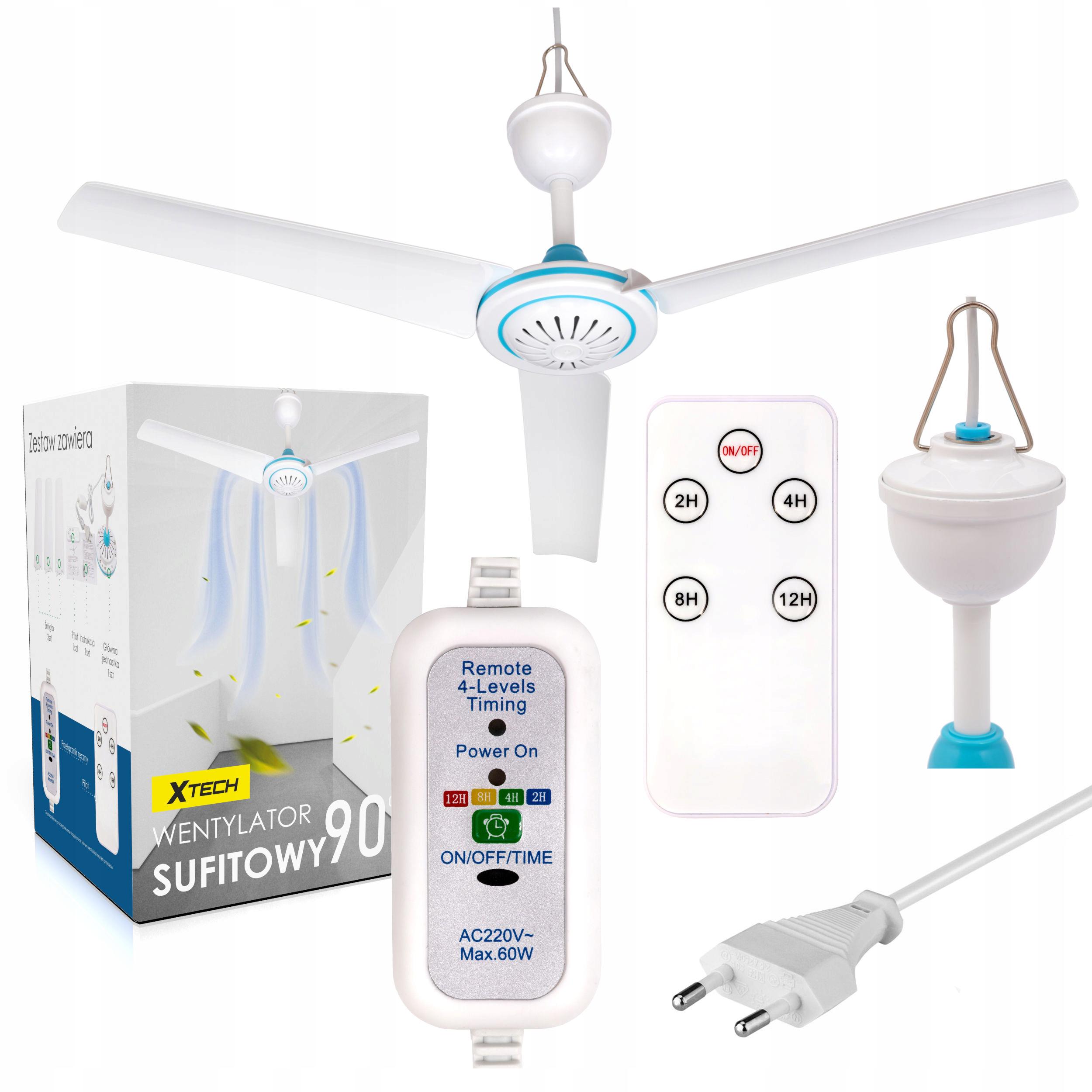 Вентилятор стельовий X-tech з пультом дистанційного керування 90 см Білий - фото 4 Вентилятор стельовий X-tech з пультом дистанційного керування 90 см Білий - фото 4