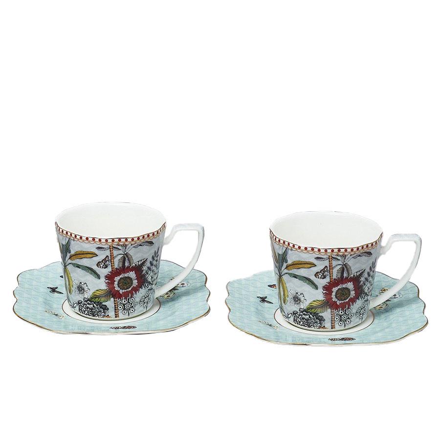 Набор чайных чашек Henriette Secret Garden с блюдцами 210 мл 2 шт. (D17443)