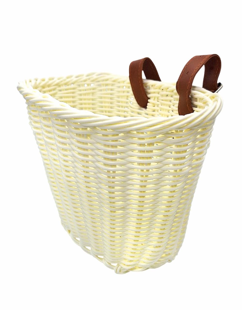 Кошик на дитячий велосипед/самокат плетений ретро Білий (G0001894)