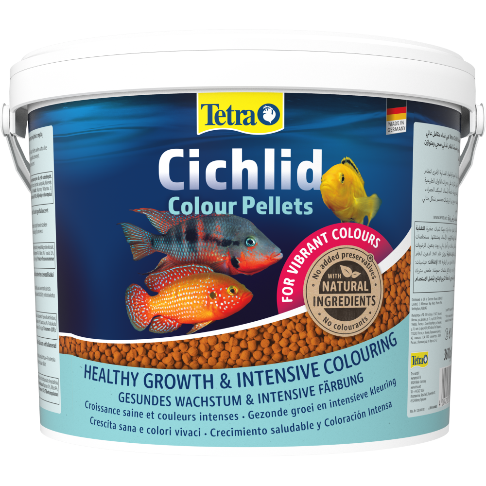 Корм Tetra Cichlid Colour для всех этихлид для яркости окраса гранулы 10 л 3,6 кг