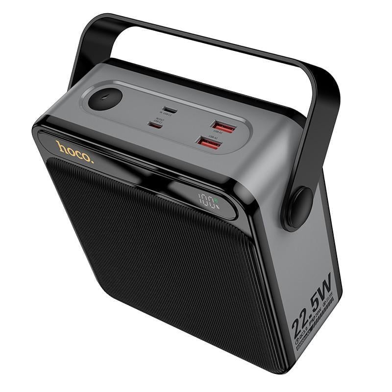Павербанк Hoco J161 с фонарем и быстрой зарядкой 22,5 Вт Type-C/2USB 80000 mAh Черный/Серый (74bafe42)