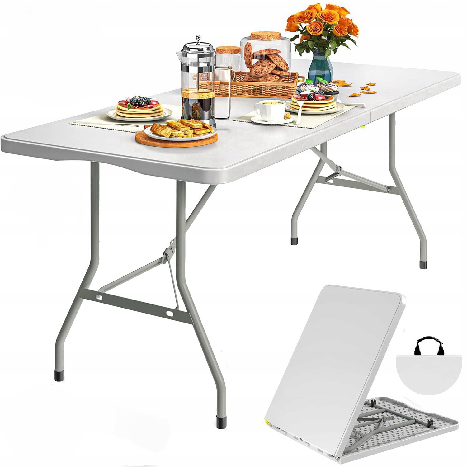 Стол садовый раскладной Homart G-180 180 см Белый (9879) - фото 2 Стол садовый раскладной Homart G-180 180 см Белый (9879) - фото 2