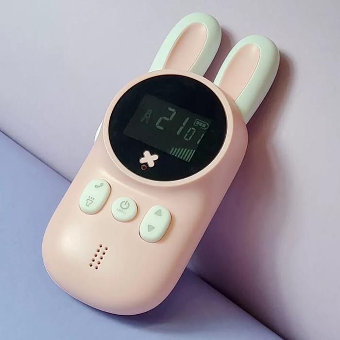 Детская рация с фонариком NZY Kids walkie 2 шт. и зарядная станция Розовый/Голубой - фото 8