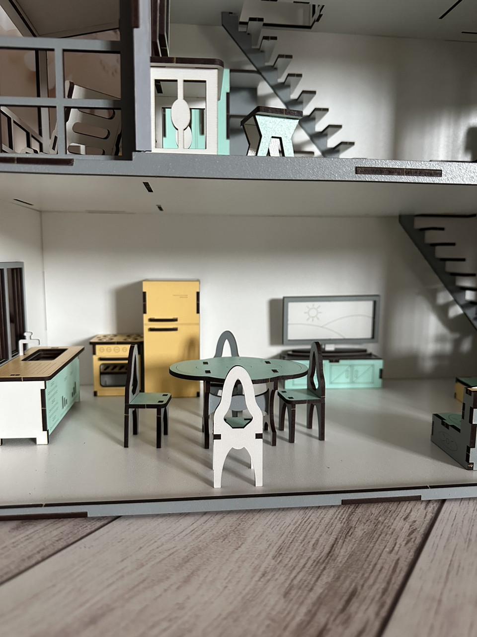 Дом кукольный деревянный Осенний с комплектом мебели (2010666862) - фото 8 Дом кукольный деревянный Осенний с комплектом мебели (2010666862) - фото 8