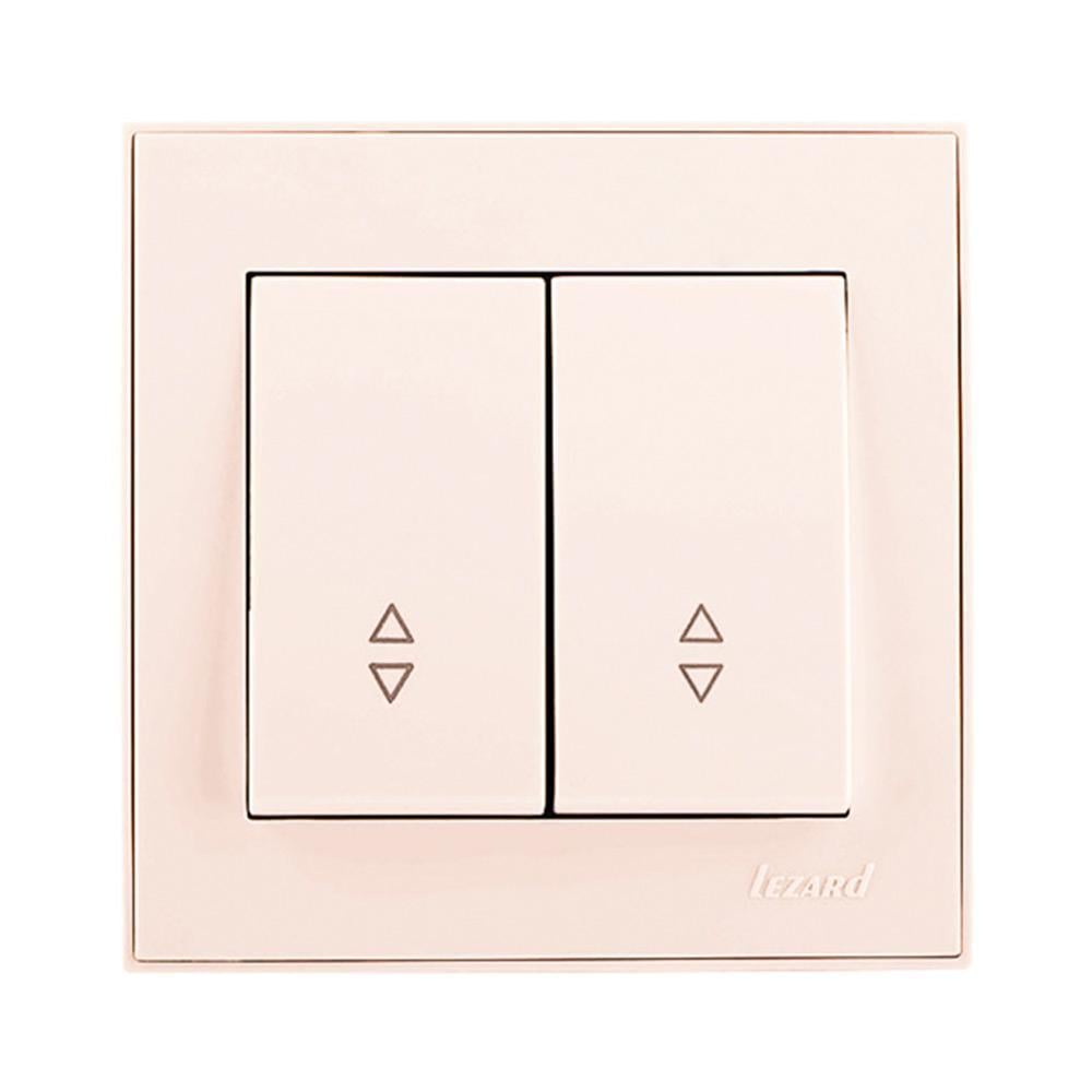 Вимикач двоклавішний Lezard Rain прохідний 703-0388-106 Кремовий (27550246)