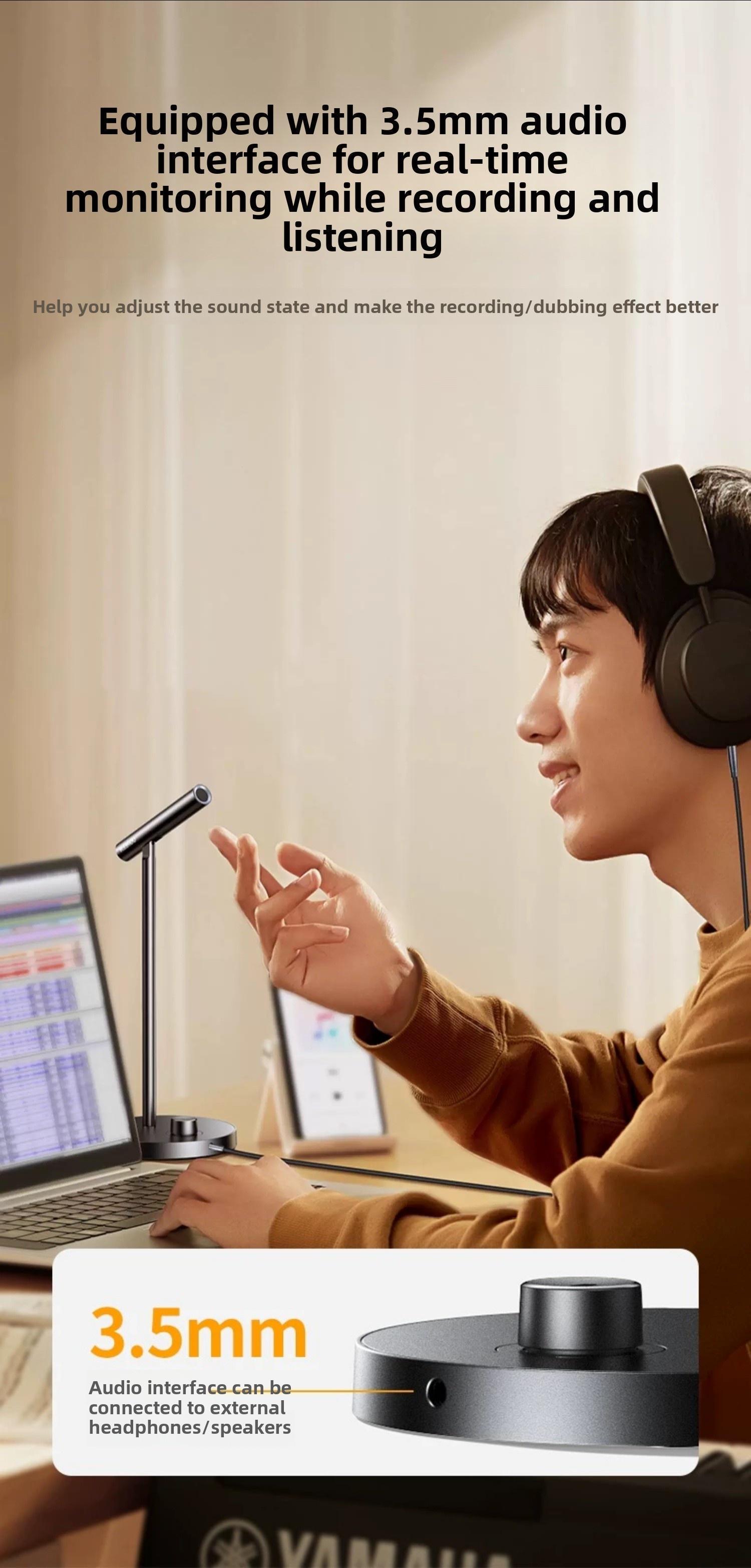 Мікрофон настільний Ugreen 360° 96 кГц/24 Чорний (55343) - фото 5 Мікрофон настільний Ugreen 360° 96 кГц/24 Чорний (55343) - фото 5