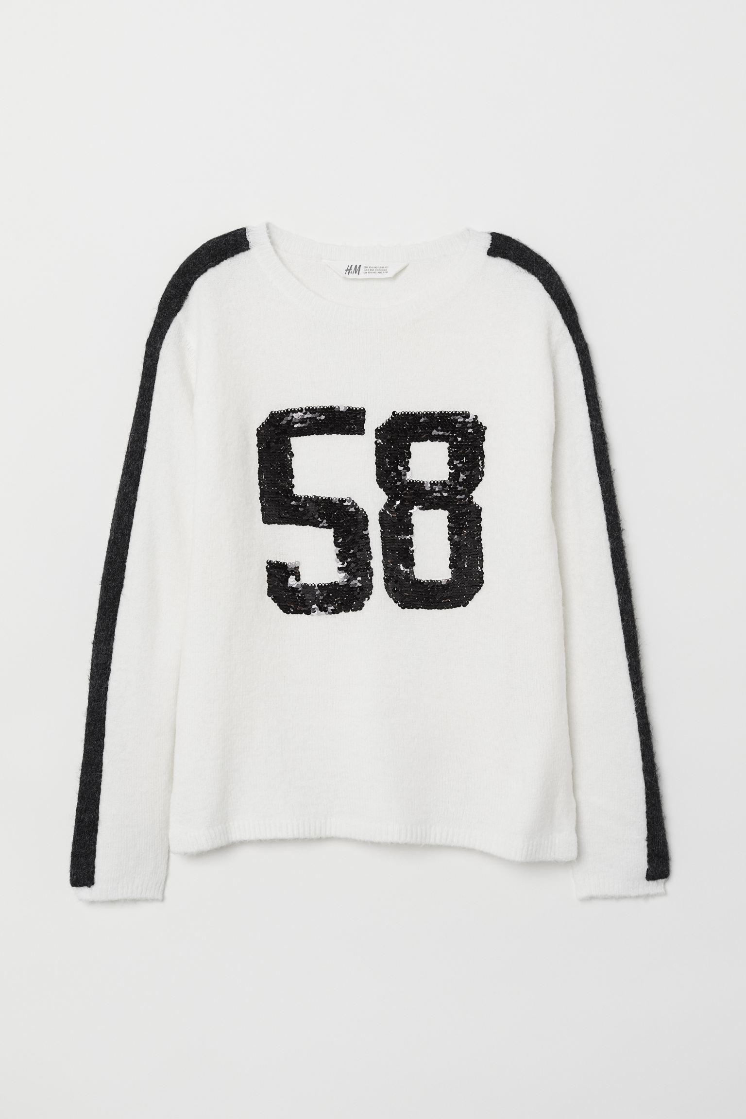 Джемпер H&M пайетки 170 см Белый (2201627262)