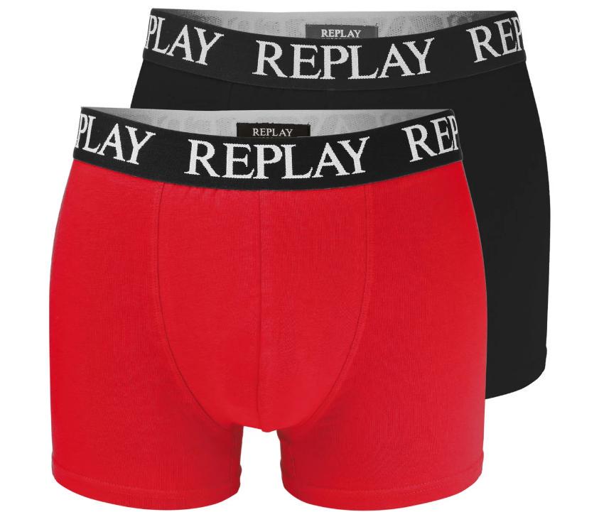 Труси боксери чоловічі анатомічні Replay 2 шт. XL Чорний/Червоний. (102397554) - фото 1 Труси боксери чоловічі анатомічні Replay 2 шт. XL Чорний/Червоний. (102397554) - фото 1