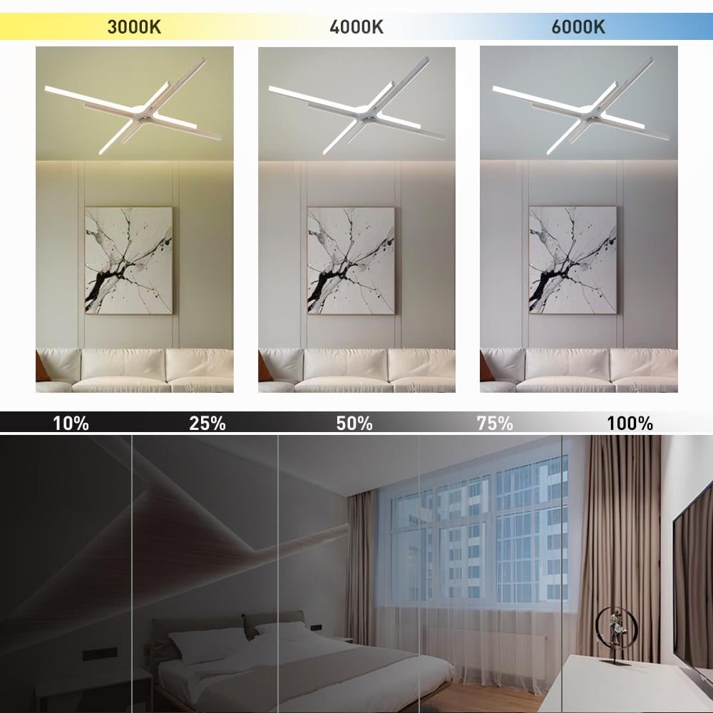Люстра світлодіодна керована ESLLSE ESTA 70 Вт 4L 770x60 мм Білий (141-10587-01) - фото 3
