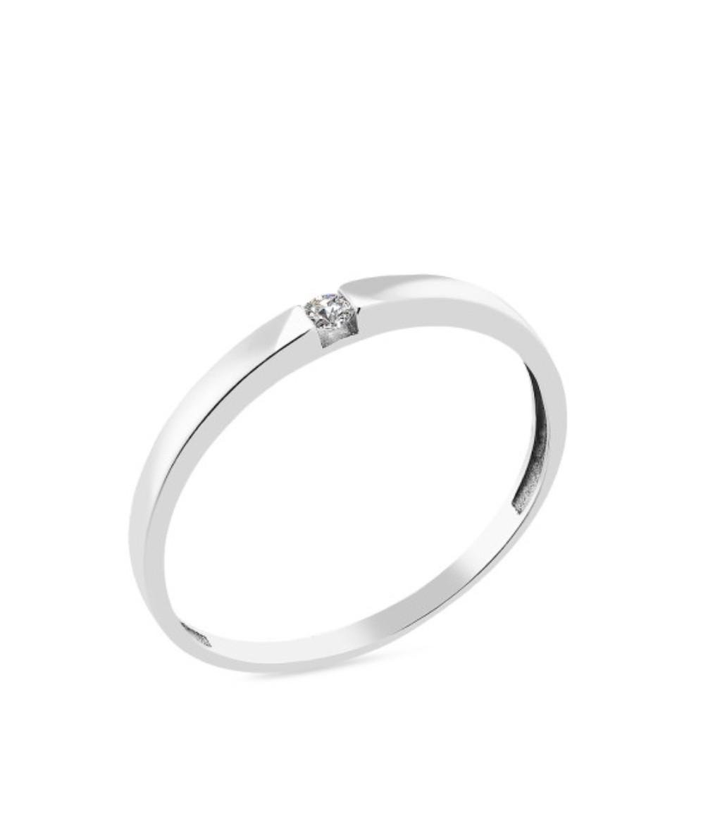 Каблучка із білим каменем срібло 925 проби родоване 0,85 г р. 17,5 (1593/2) - фото 1 Каблучка із білим каменем срібло 925 проби родоване 0,85 г р. 17,5 (1593/2) - фото 1