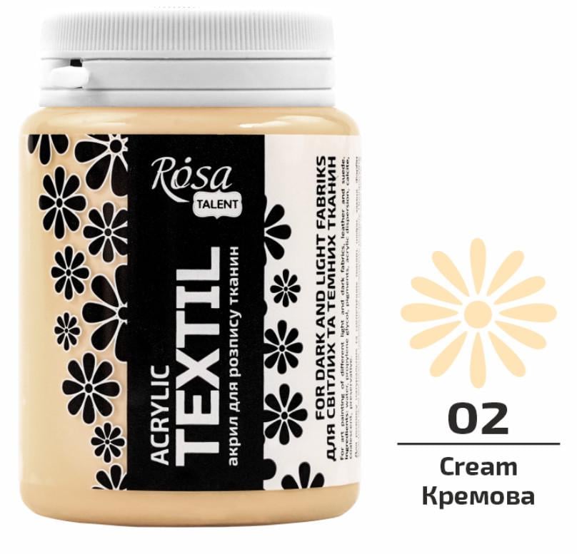Краска акриловая для тканей ROSA Talent 80 мл Кремовый - фото 2