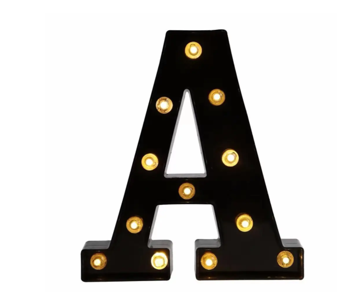 Літера з підсвіткою A об'ємна маленька 22x19 см Чорний (Ч1241) Літера з підсвіткою A об'ємна маленька 22x19 см Чорний (Ч1241)