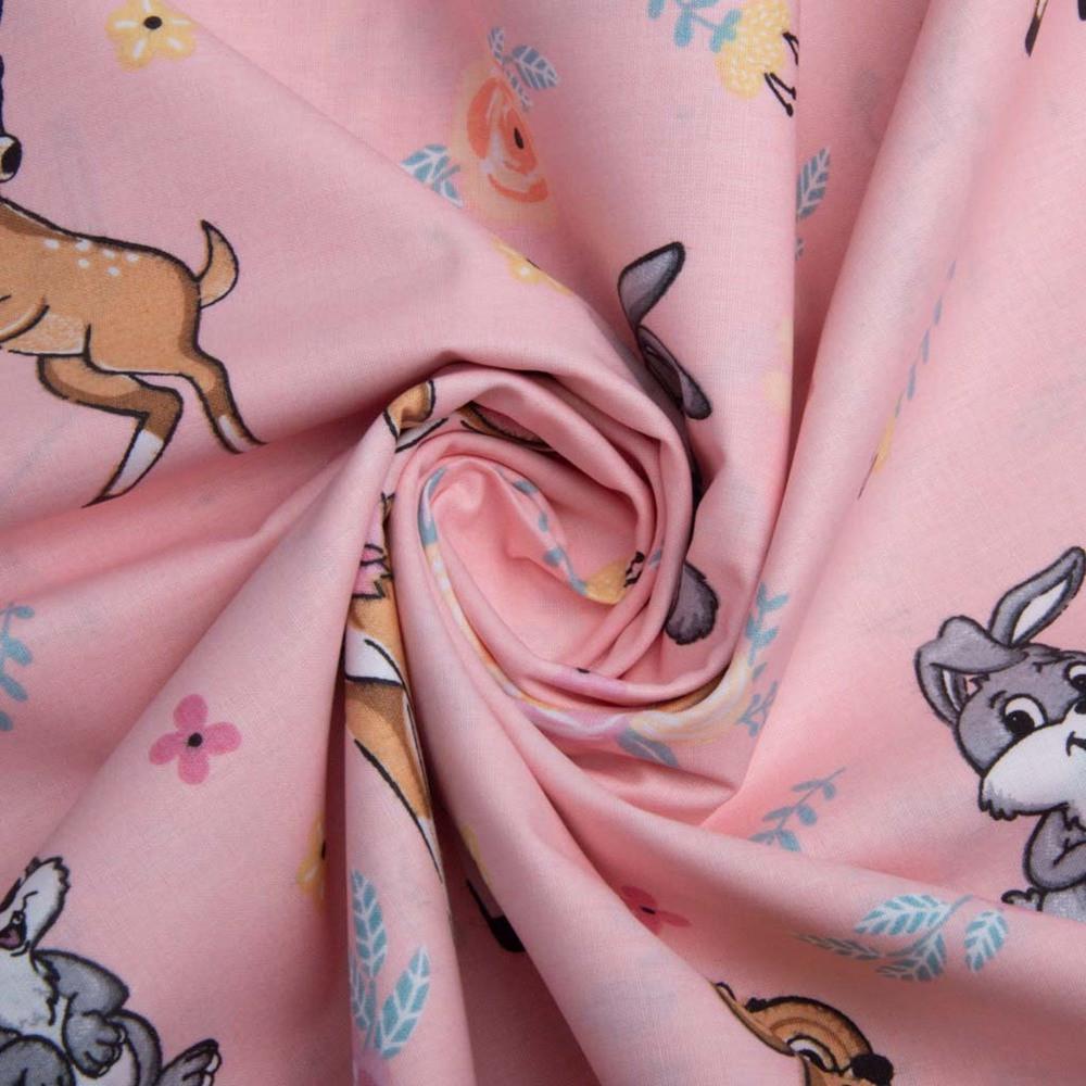 Тканина бязь ранфорс для постільної білизни 12670 Бембi рож. 2,4 м (2307115975)