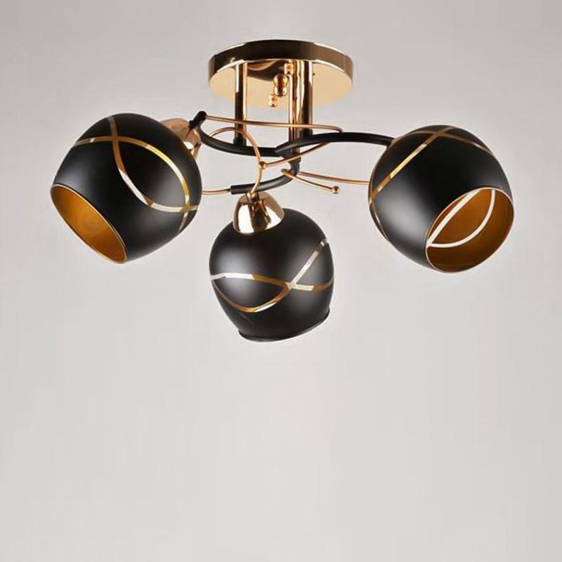 Люстра потолочная Light House SH-18170/3 520х520х240 мм E27 Черный/Золотой