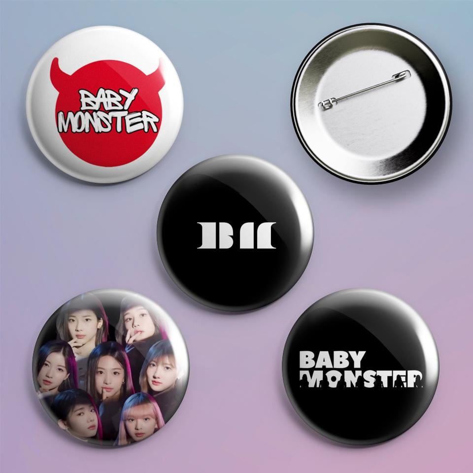 Значки на рюкзак с принтом K-pop Baby monster 4 шт.