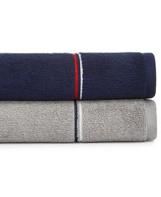 Полотенце банное Tommy Hilfiger Modern American Solid Cotton Bath Towel Синий в полоску (2002531415) - фото 2