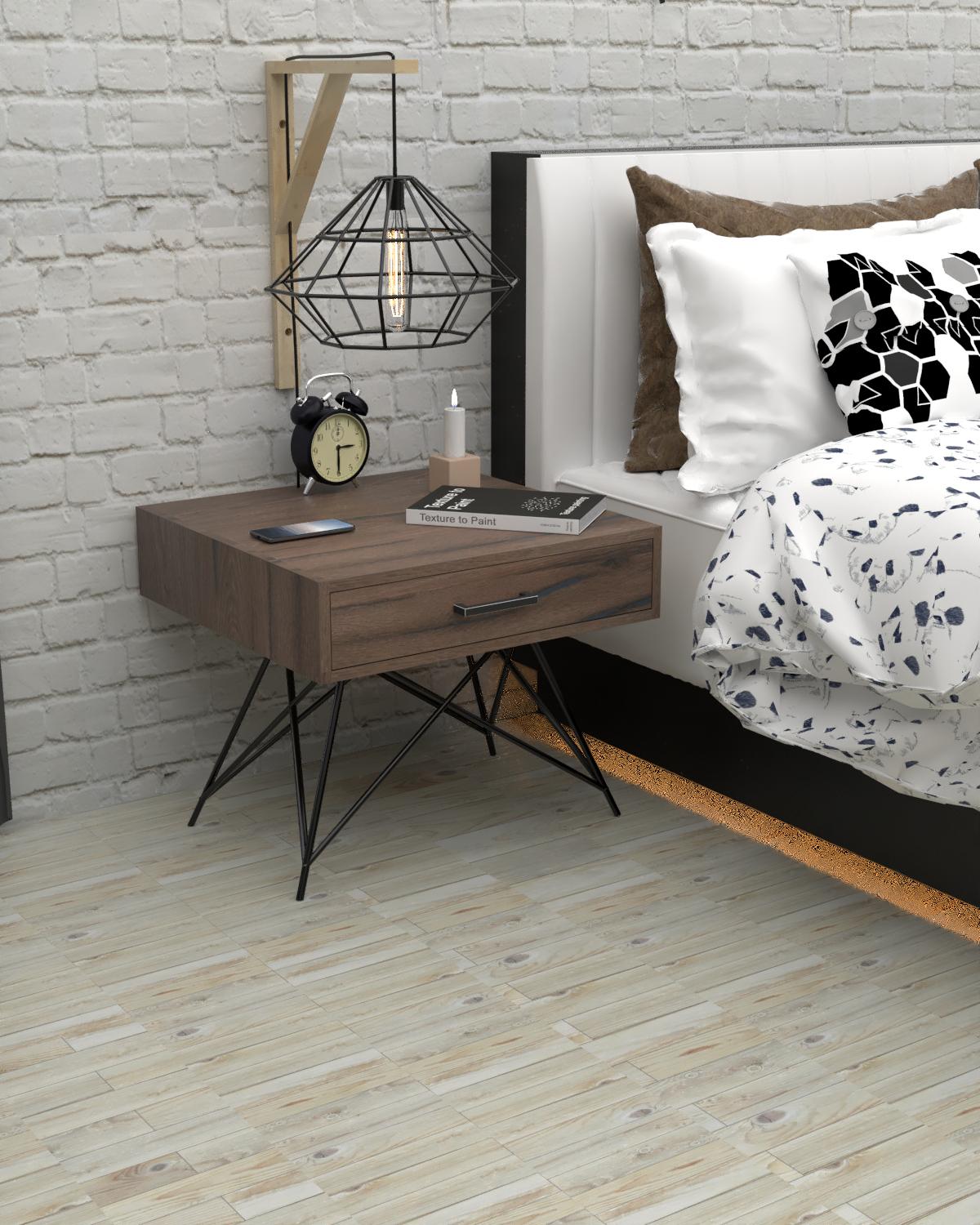 Тумба прикроватная EcoLoft Эйра в стиле лофт DSP-1474-8 в стиле лофт Ливорно (35957034)