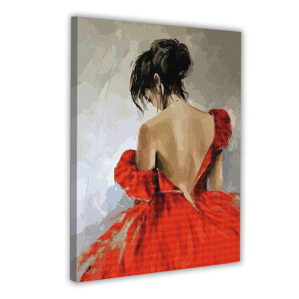 Картина по номерам с алмазной мозаикой Santi Леди в красном 40x50 см (Top-954971)