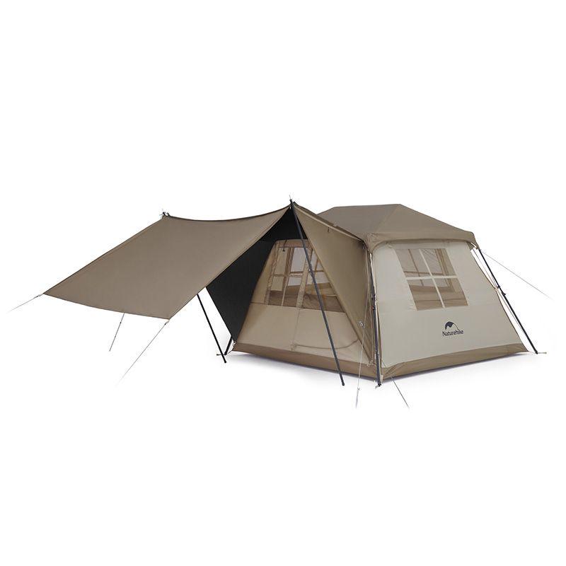 Намет з навісом Naturehike Village IV 210D polyester CNK2300ZP022 4-місний Коричневий