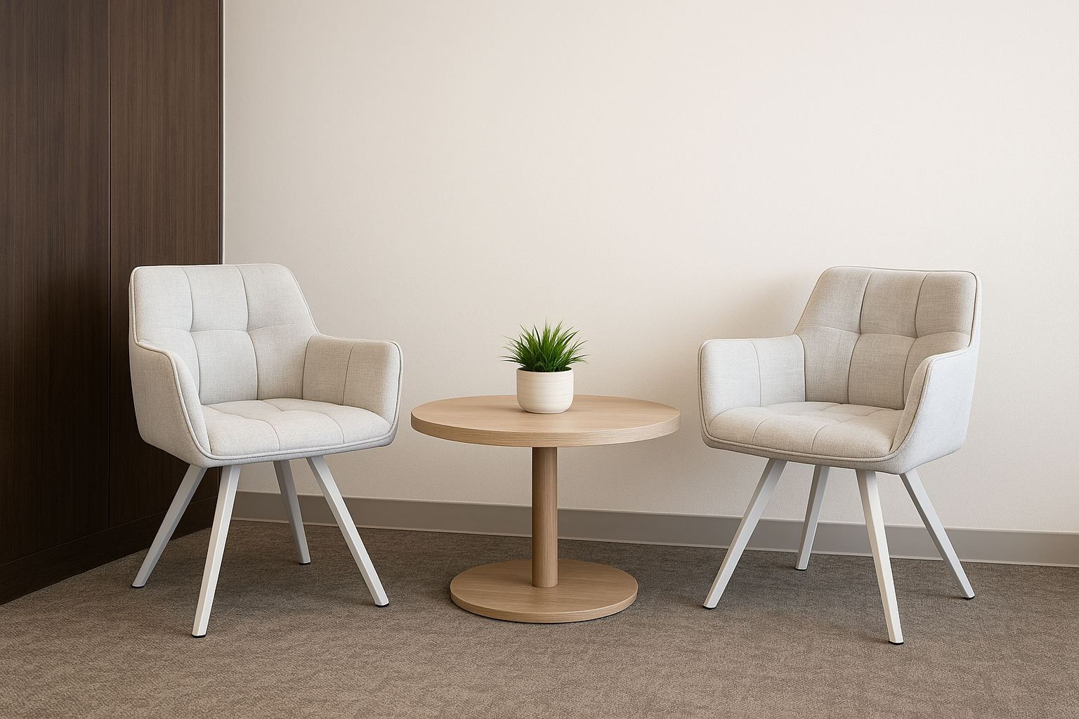 Комплект обеденных стульев Осло М-235 2 шт. с подлокотниками фактурная ткань 850х600х610 мм Нежно-белый/Белый