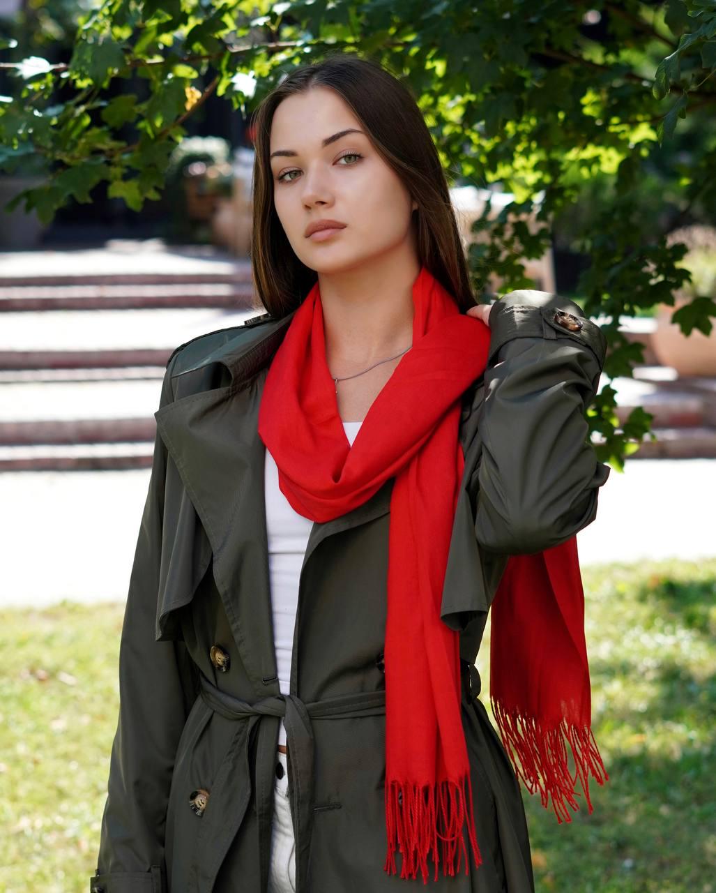 Шарф жіночий My Scarf Мілан 180х60 см Червоний (29735116)