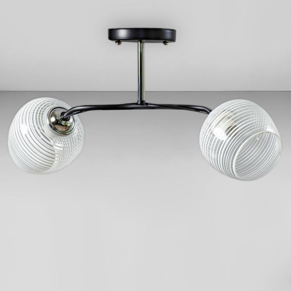 Люстра потолочная Light House SW-18746/2 CR/BK 430х280х270 мм Черный/Хром/Белый/Прозрачный