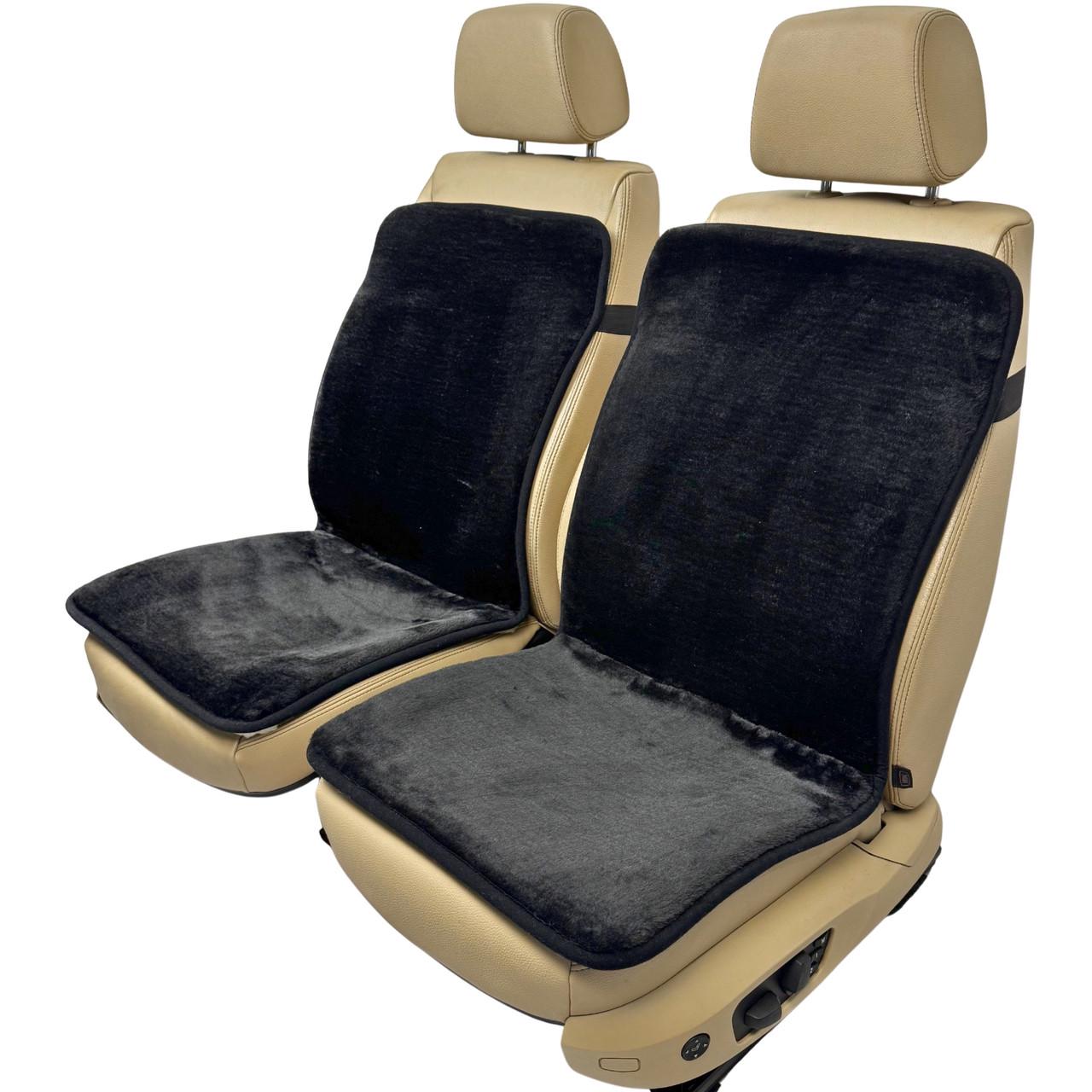 Чехлы-накидки меховые универсальные на передние сиденья авто из овчины Черный (316-2-N) Чехлы-накидки меховые универсальные на передние сиденья авто из овчины Черный (316-2-N)