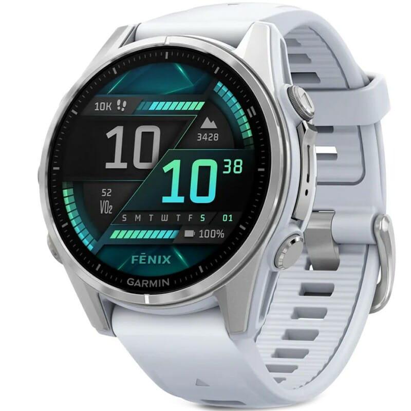 Смарт-годинник Garmin Fenix 8 43 мм AMOLED with Whitestone Silicone Band Silver (010-02903-00/06)