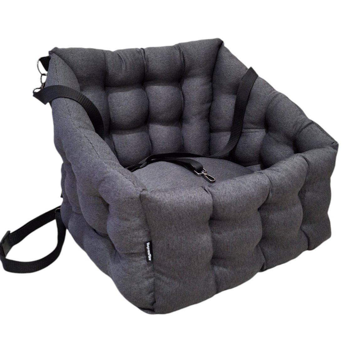 Автомобільне крісло для собак Huge and Tiny зі знімними ременями 50x45 см Темно-сірий - фото 4 Автомобільне крісло для собак Huge and Tiny зі знімними ременями 50x45 см Темно-сірий - фото 4