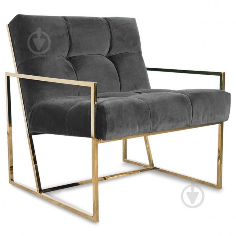 Мягкое кресло на металлическом каркасе JecksonLoft Шик Темно-серый 039