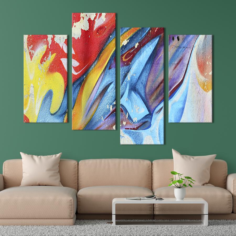 Картина модульная из 4 частей Цвет пламя M 89x56 см (36-42)