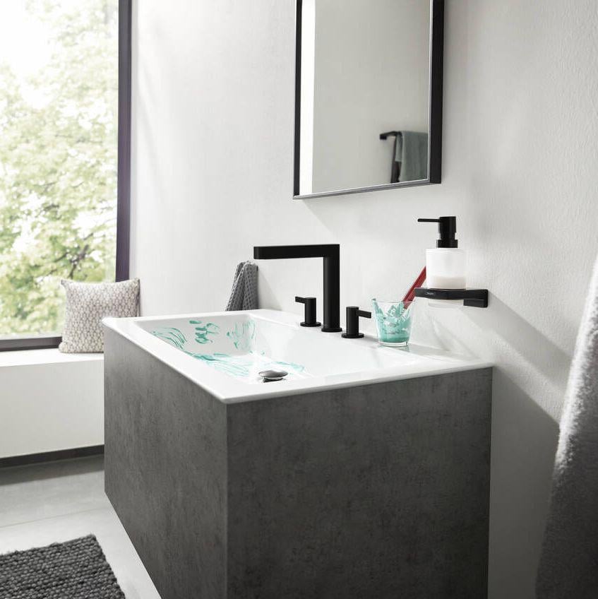 Дозатор для жидкого мыла Hansgrohe AddStoris подвесной Black matt (41745670) - фото 2