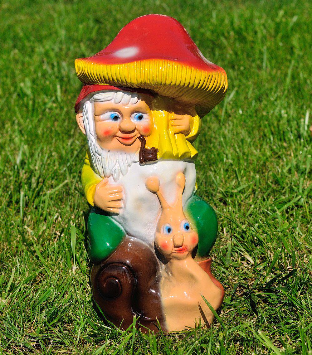 Садова фігура Гном з грибом (201)