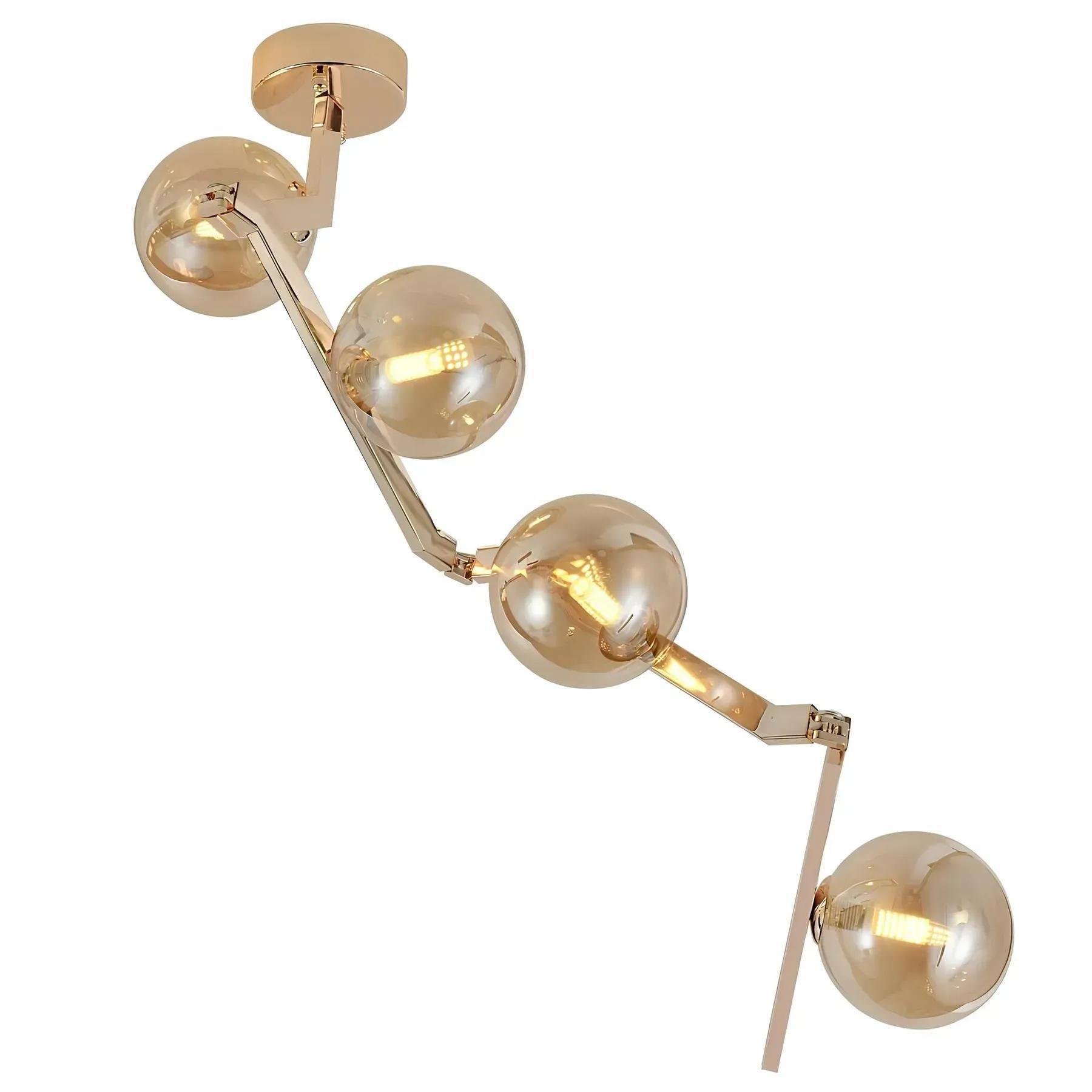 Люстра стельова регульована Valeso на чотири скляні плафони Е14 IP20 BX84020-4 GD Золотий (28687461)