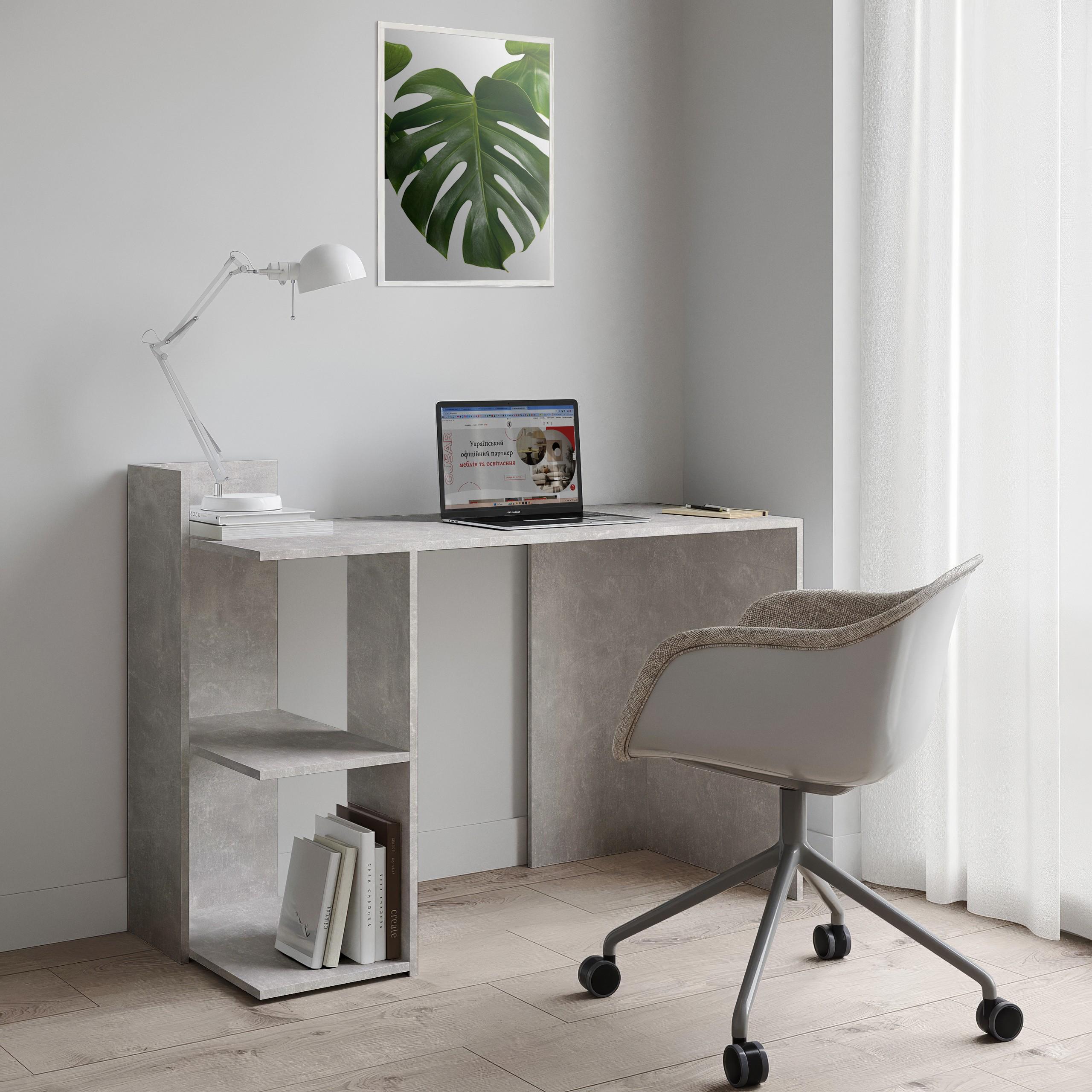 Стол письменный с полками S-12 1200х520х870 мм Бетон