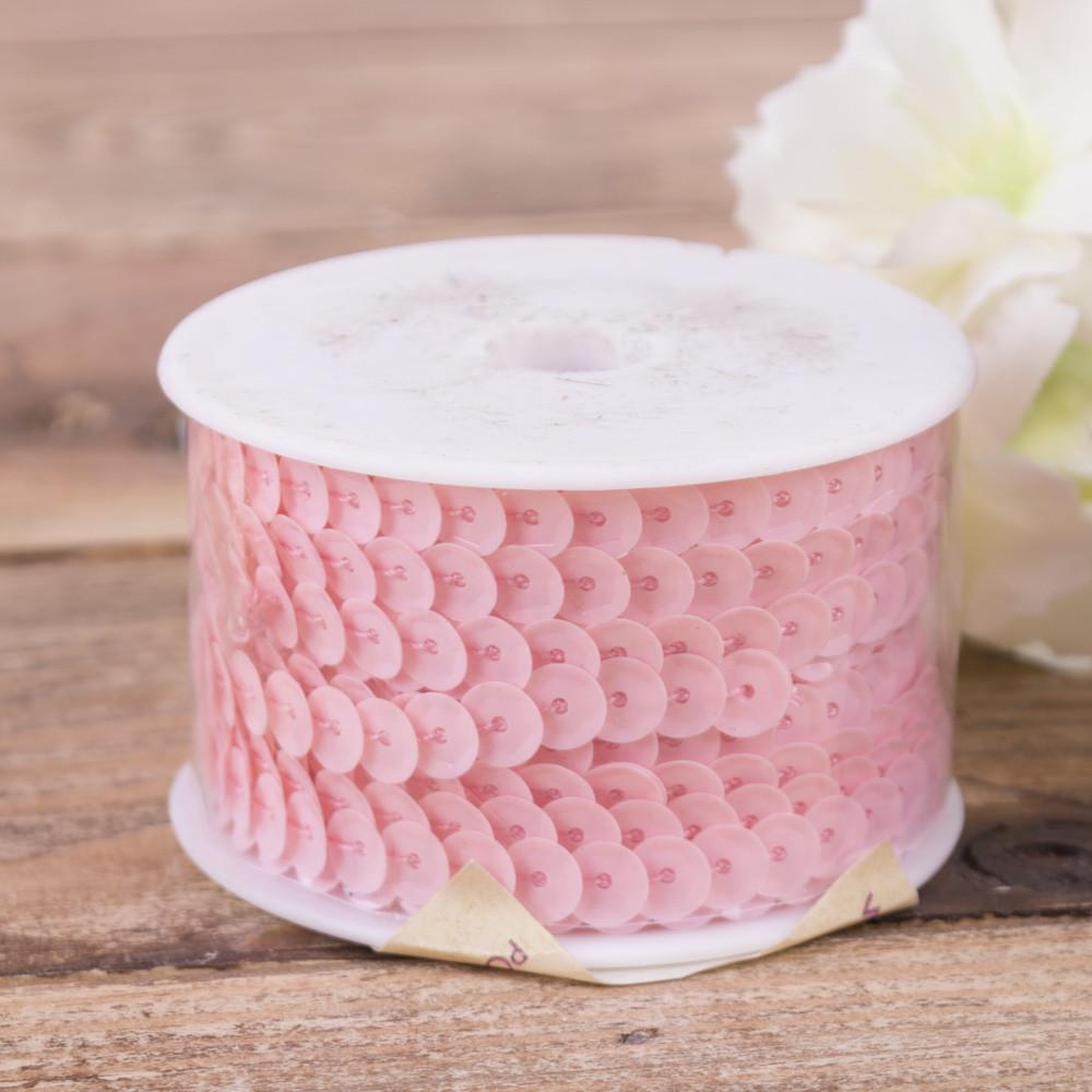 Лента с пайеток 10 м Розовый (678-6)