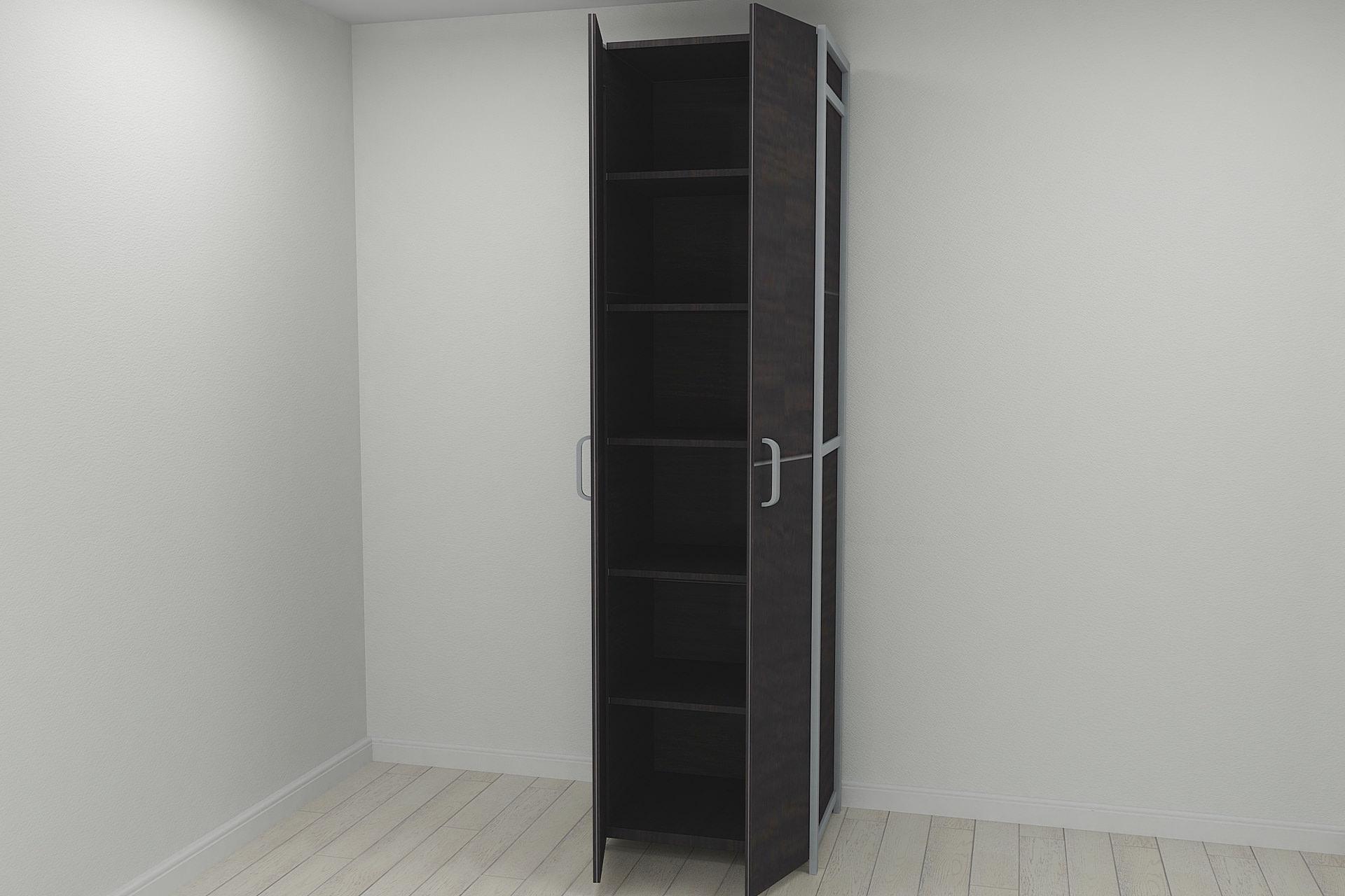 Шкаф-гардероб Ferrum-decor Коннект Уни секция 7 металл/ДСП 16 мм 220x60x50 см Серый/Венге Магия (FRD-104564)